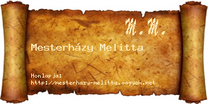 Mesterházy Melitta névjegykártya